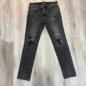 American Eagle Jeans Men 32x34 Black Slim Fit AirFlex 360 Distressed Denim